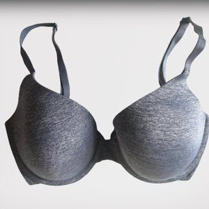 Victoria's Secret Molded Cups Uplift Semi Demi Gray 32DD